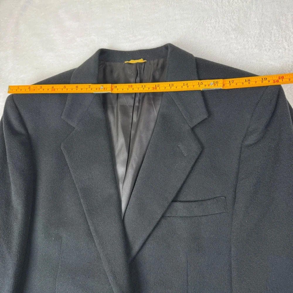 100% Cashmere Sterling & Hunt Blazer Mens 40R Black 2 Button Sport Coat Vintage